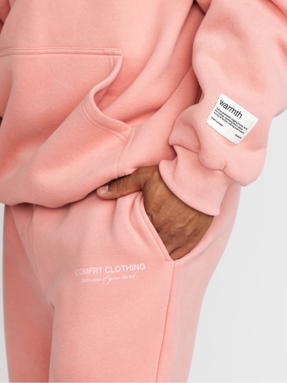 Oversized and weighted coral blush Track Pants & Hoodie You Matter COMFRT 2XL - Picture 4 of 16